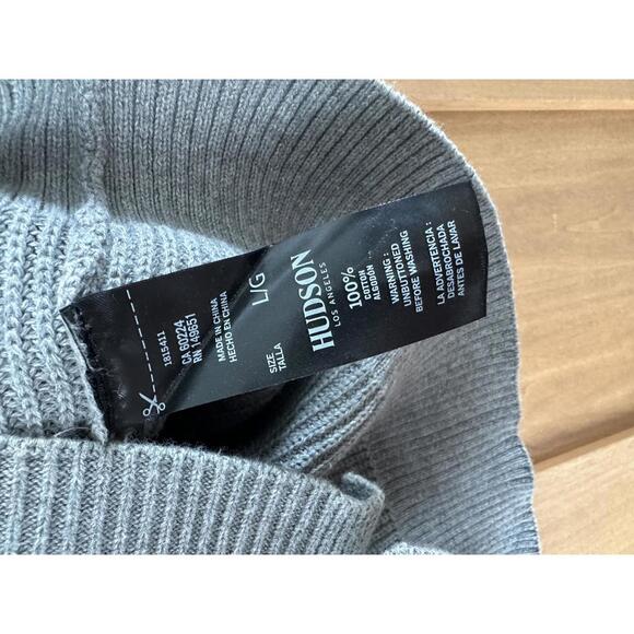 Hudson 100% Cotton Gray Button Up Knit Cardigan Sweater Women’s size Large - Picture 8 of 13